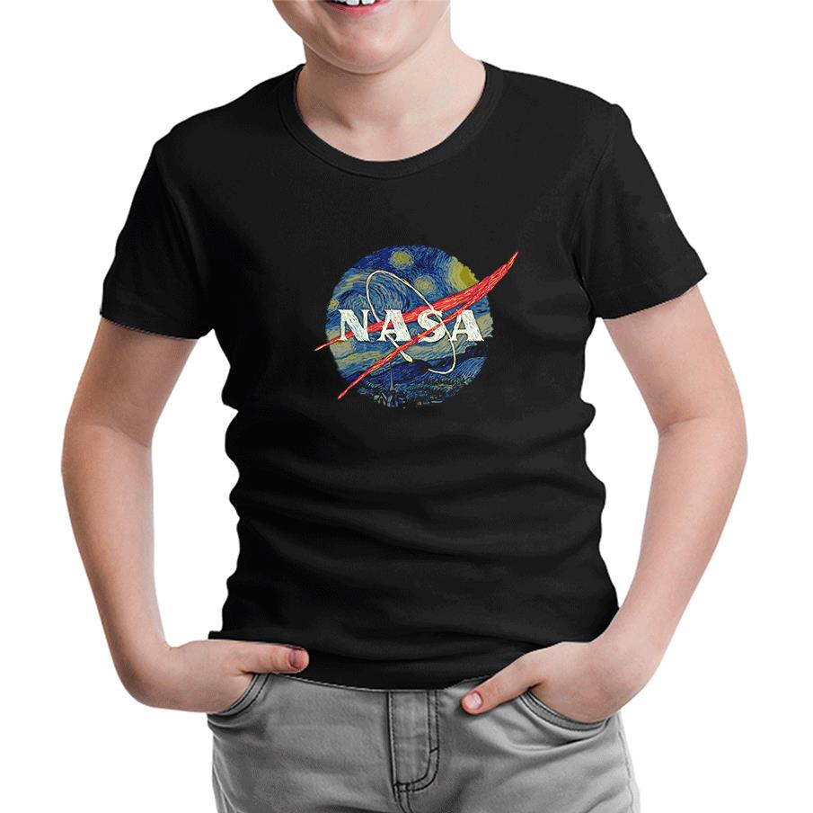 Nasa - Van Gogh Siyah Çocuk Tshirt