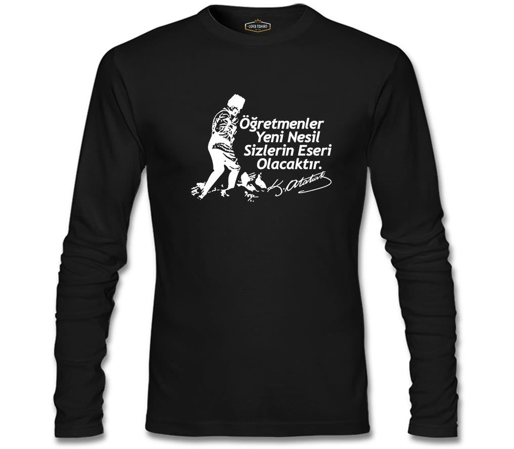 Ne Mutlu Türküm Diyene -  Öğretmenler Günü Siyah Erkek Sweatshirt
