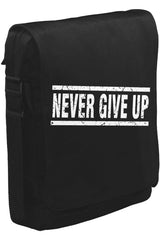 Never Give Up Unisex Siyah Postacı Çanta