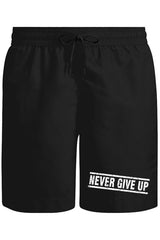 Never Give Up Unisex Siyah Şort