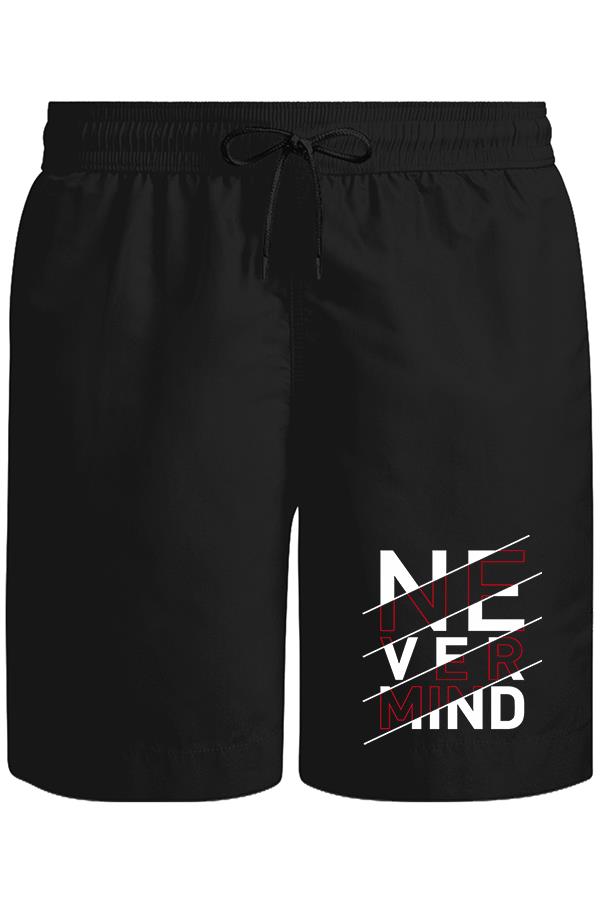 Never Mind Unisex Siyah Şort
