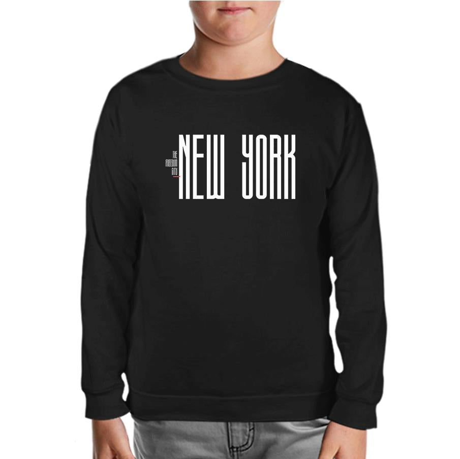 New York City - Freedom Black Kids Sweatshirt