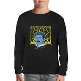 Nicola Tesla with an Electric Background Black Kids Sweatshirt