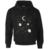 Night Sky with Moon and Stars Black Men's Zipperless Hoodie