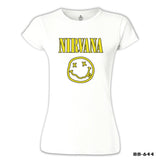 Nirvana - Logo 2  Beyaz Kadın Tshirt