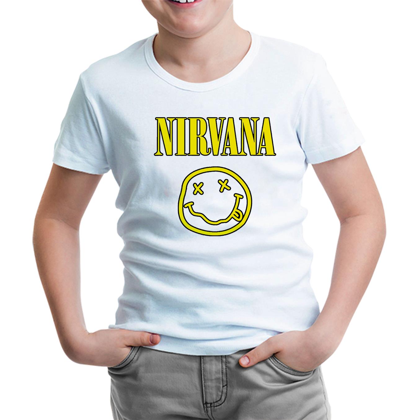 Nirvana - Logo 2 Beyaz Çocuk Tshirt