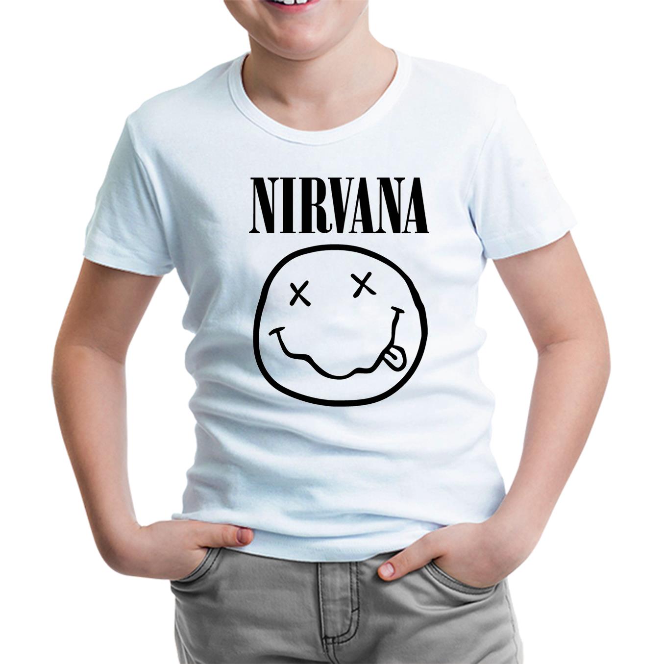 Nirvana - Logo Beyaz Çocuk Tshirt