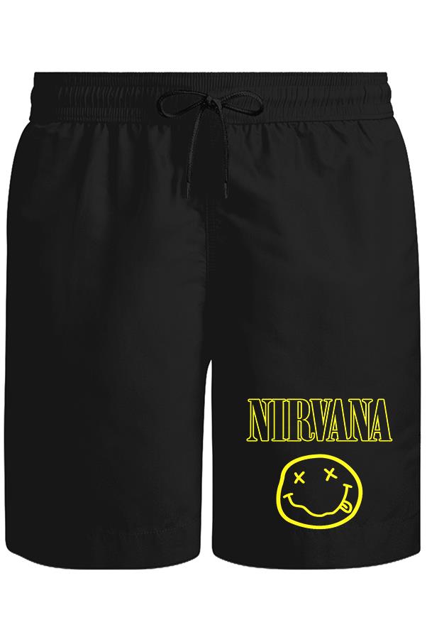 Nirvana Unisex Siyah Şort