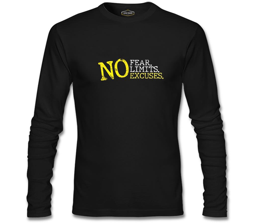 No Fear No Limits No Excuses Black Men's Sweatshirt
