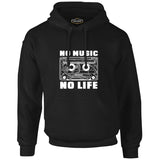 No Music No Life Cassette Tape Black Men's Zipperless Hoodie