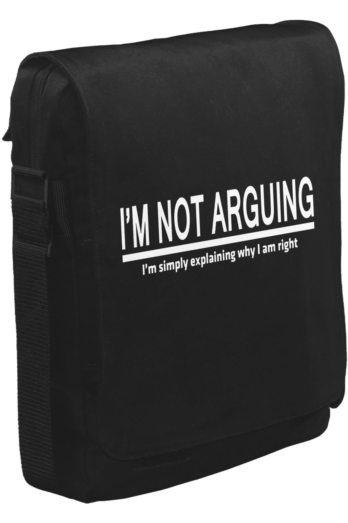 Not Arguing Unisex Black Messenger Bag 
