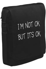 Not OK But OK Unisex Siyah Postacı Çanta