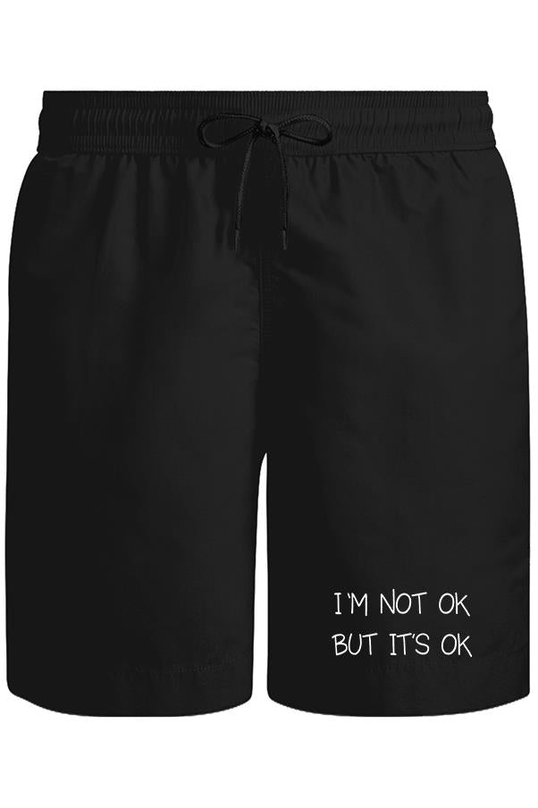 Not OK But OK Unisex Siyah Şort