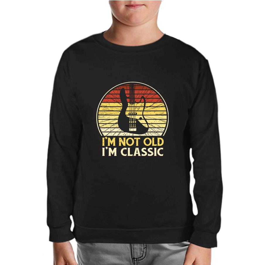 Not Old but Classic Guitar Black Kids Sweatshirt