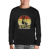 Not Old but Classic Guitar Black Kids Sweatshirt