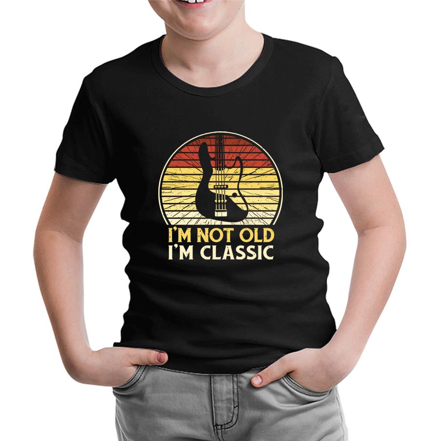Not Old but Classic Guitar Siyah Çocuk Tshirt