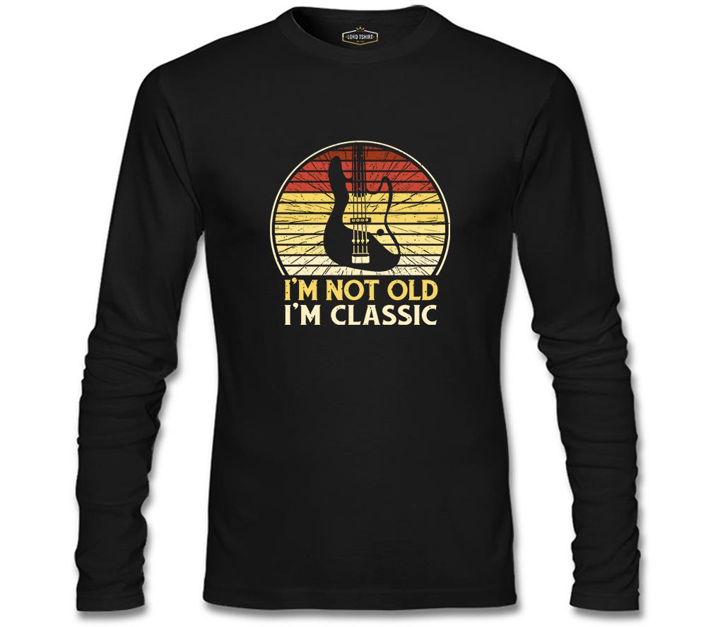 Not Old but Classic Guitar Siyah Erkek Sweatshirt