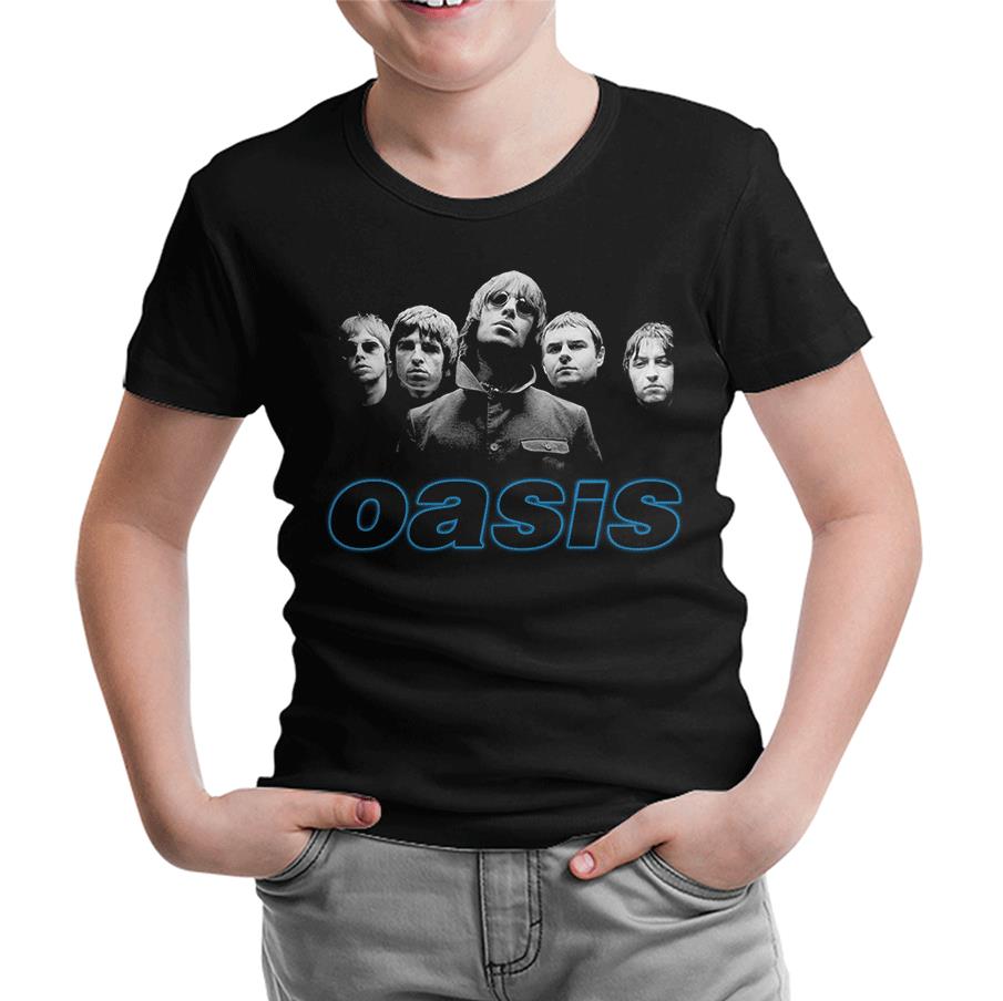 Oasis - Grup Üyeleri Siyah Çocuk Tshirt