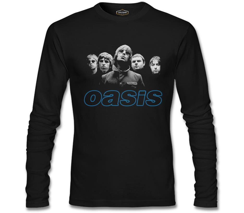 Oasis - Grup Üyeleri Siyah Erkek Sweatshirt