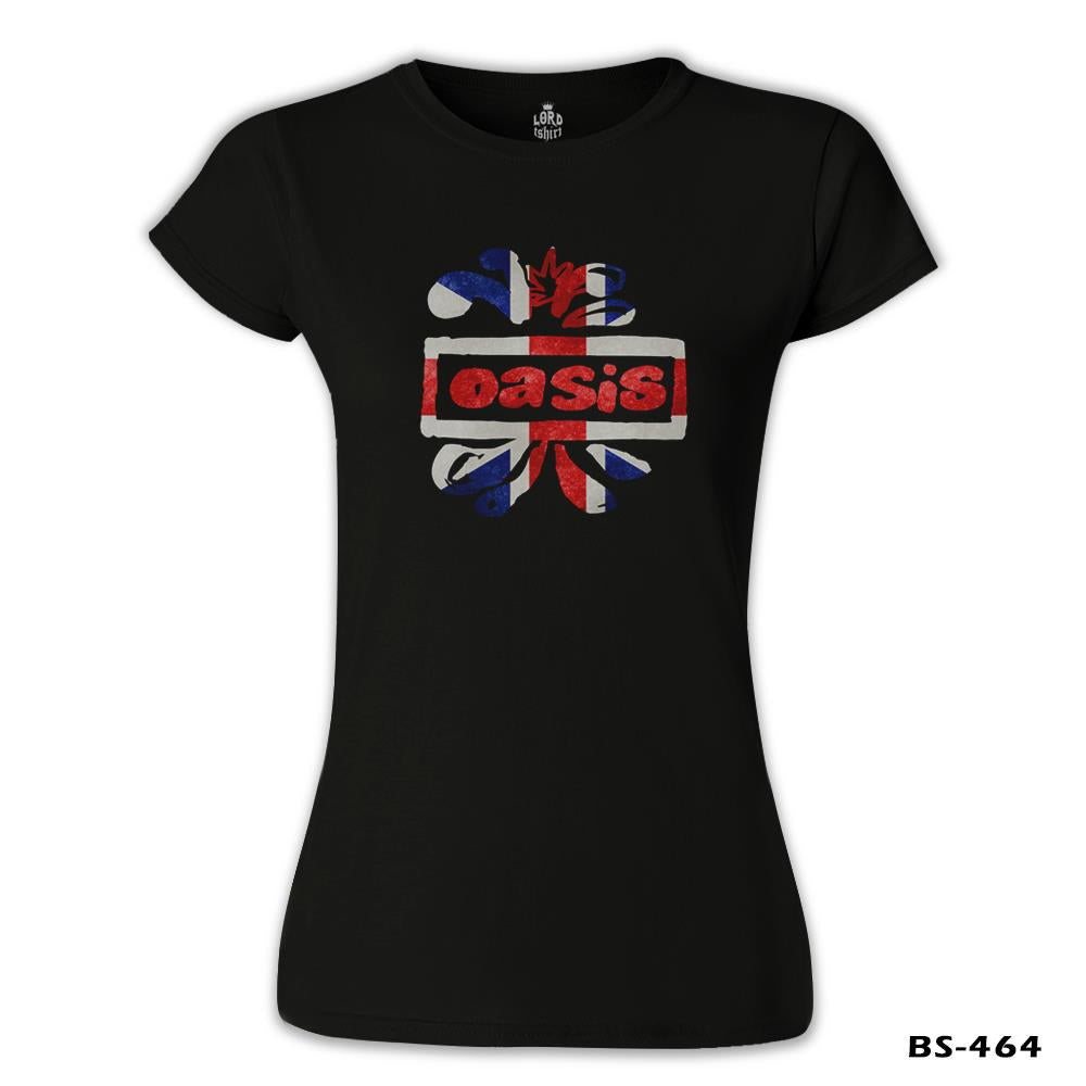 Oasis Logo Siyah Kadın Tshirt