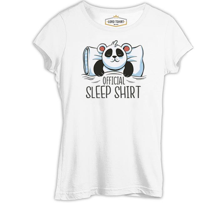 Official Sleep Tshirt Panda Sleeping Beyaz Kadın Tshirt