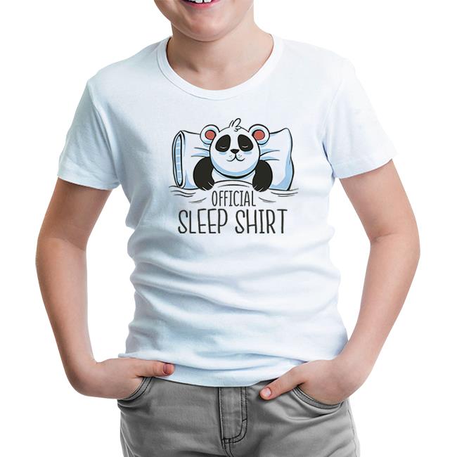 Official Sleep Tshirt Panda Sleeping White Kids Tshirt