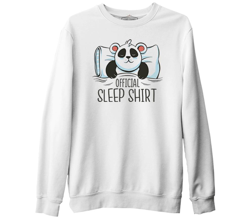Official Sleep Tshirt Panda Sleeping White Men's Thick Sweatshirt