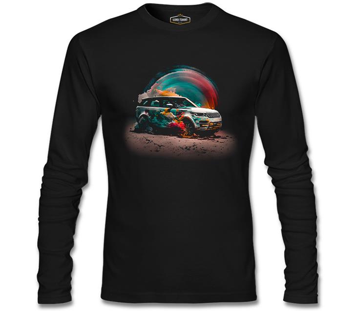 Offroad Car with Colorful Dust Background Black Men's Sweatshirt