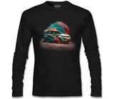 Offroad Car with Colorful Dust Background Black Men's Sweatshirt