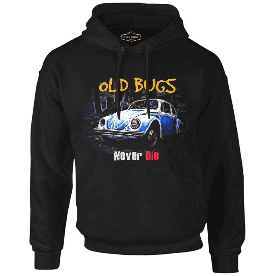 Old Bugs Siyah Erkek Fermuarsız Kapşonlu