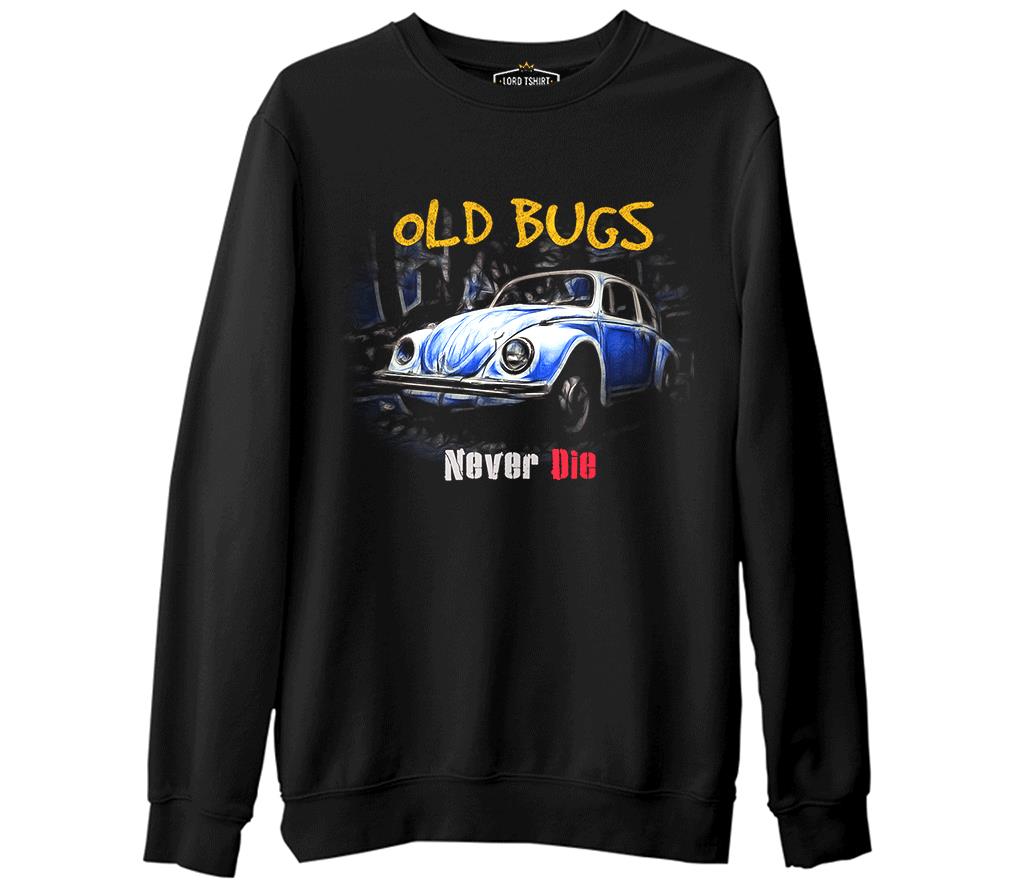 Old Bugs  Siyah Erkek Kalın Sweatshirt