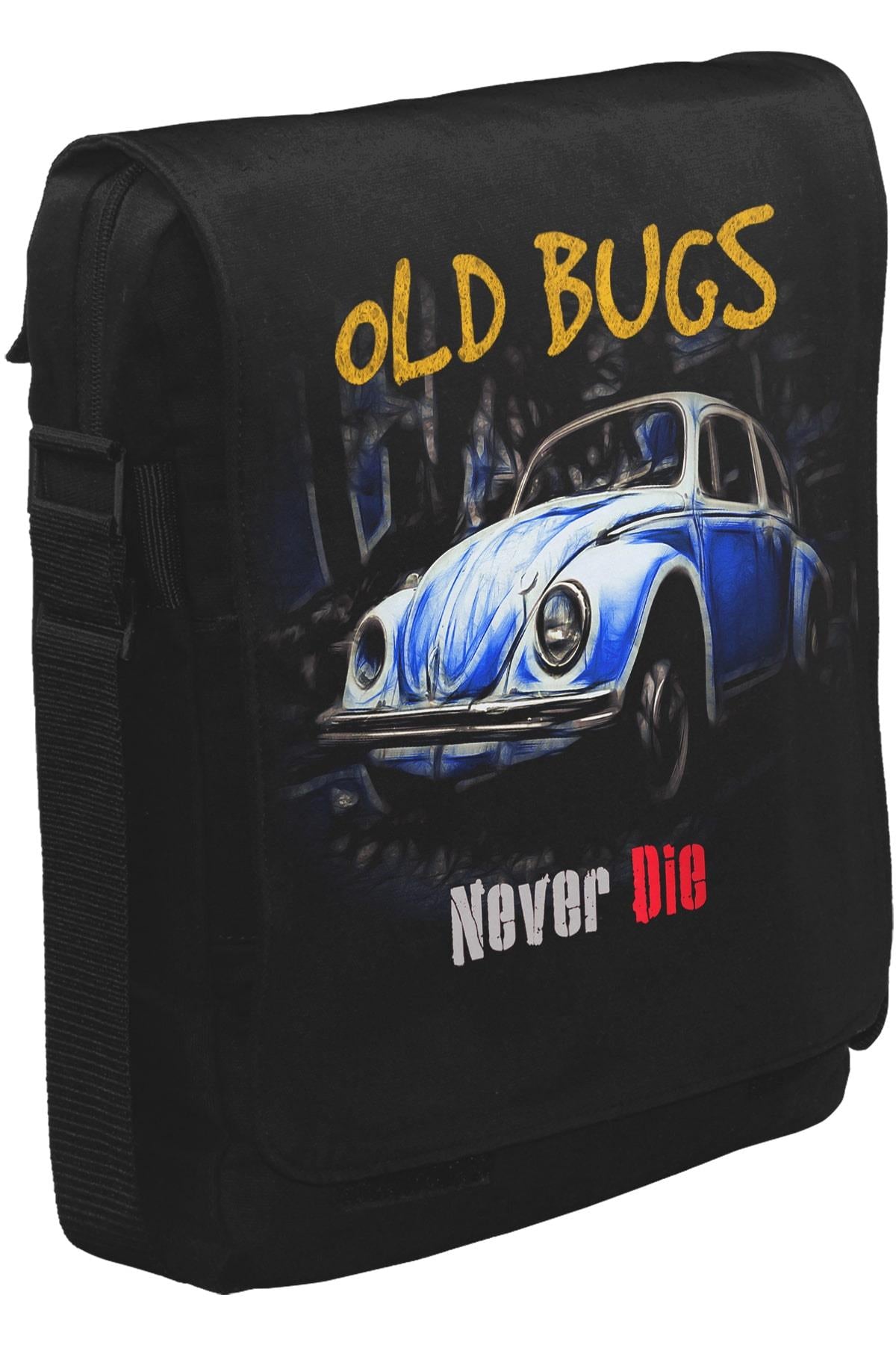 Old Bugs Unisex Siyah Postacı Çanta
