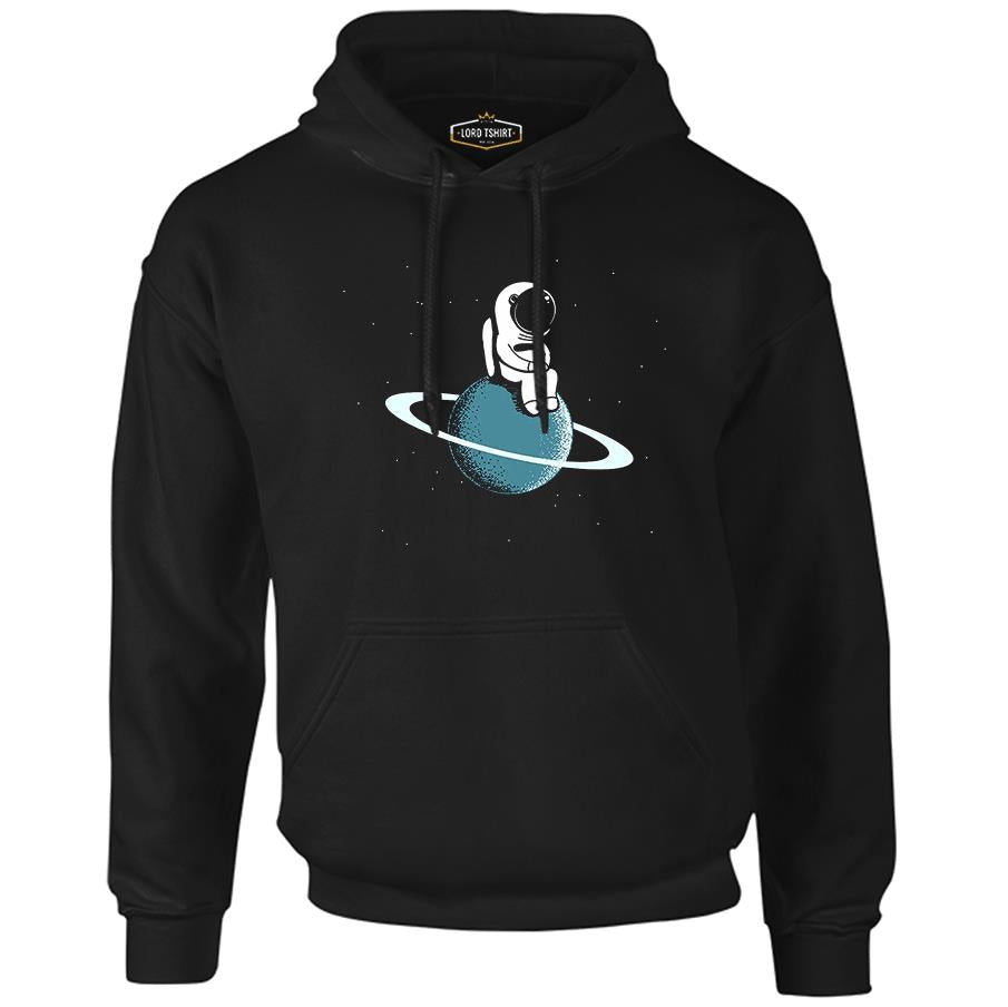 On the Saturn Black Men's Zipperless Hoodie