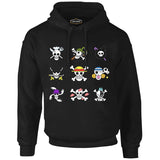 One Piece - Character Flags Black Men's Zipperless Hoodie