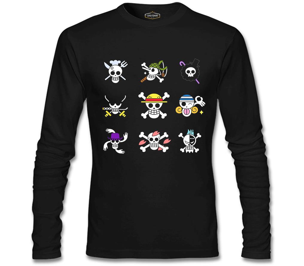 One Piece - Character Flags Black Men's Sweatshirt