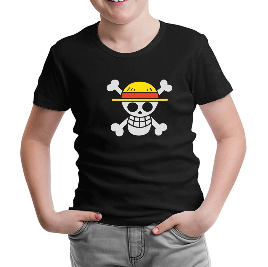 One Piece - Logo Black Kids Tshirt