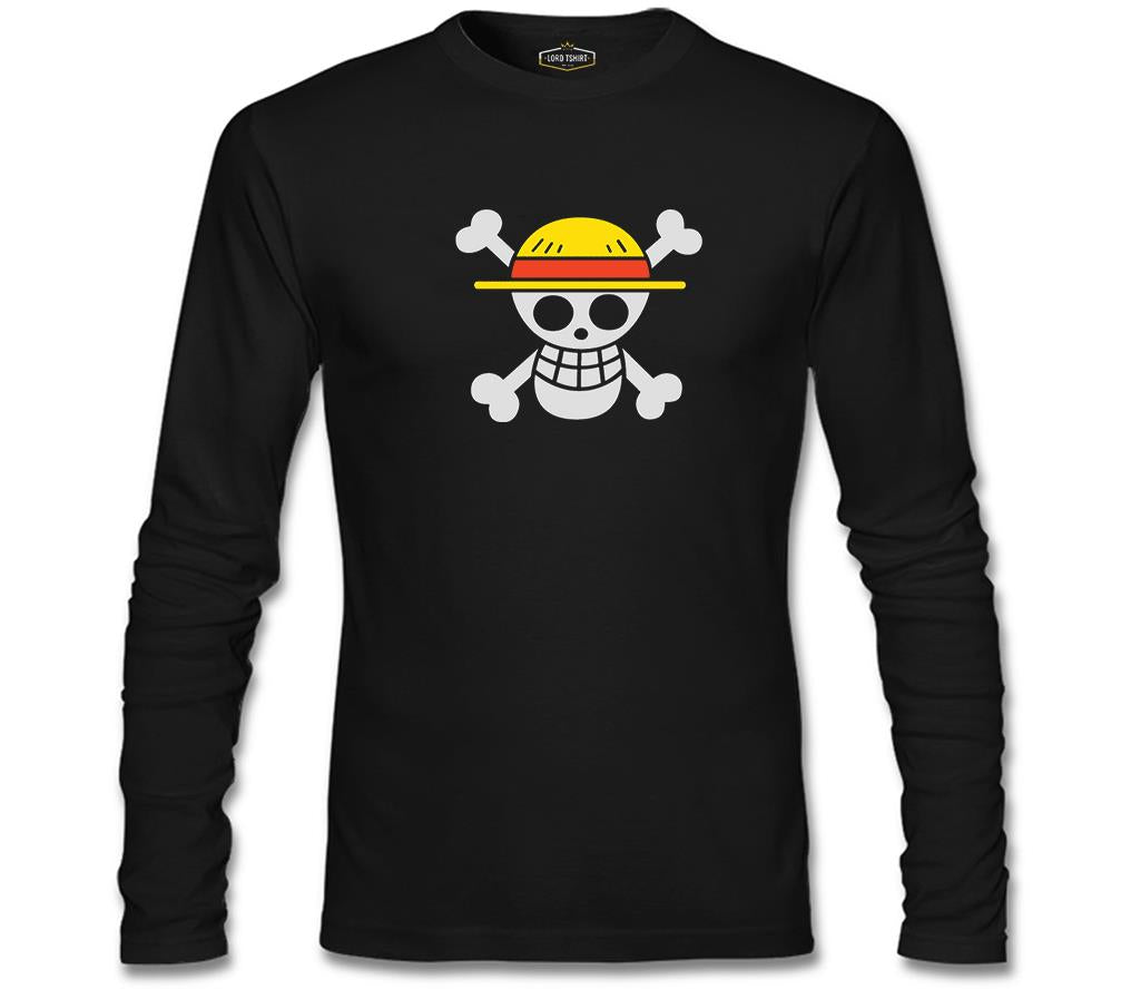 One Piece - Logo Siyah Erkek Sweatshirt