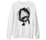 One Piece - Luffy Laugh White Thick Sweatshirt