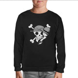 One Piece - Luffy Straw Hat 4 Black Kids Sweatshirt