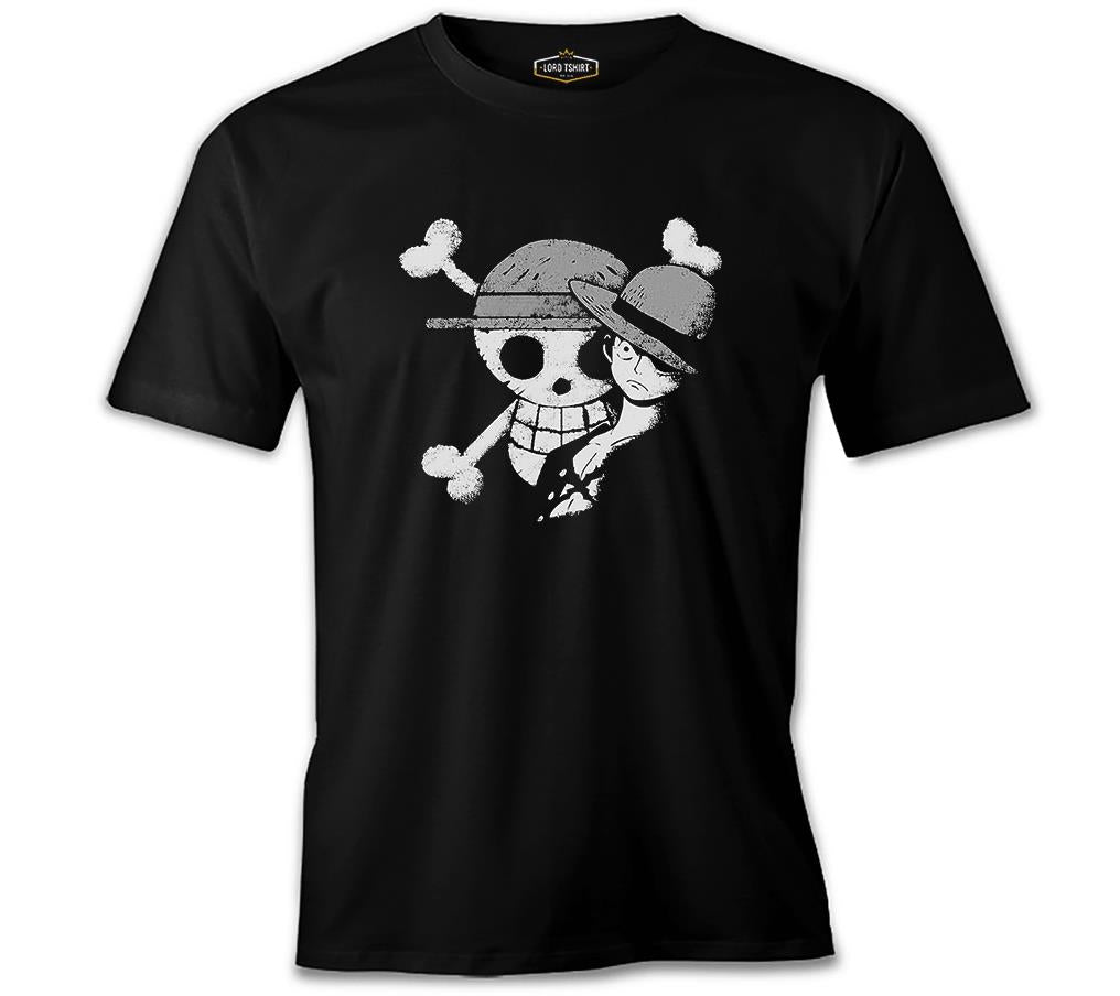 One Piece - Luffy Straw Hat 4 Siyah Erkek Tshirt