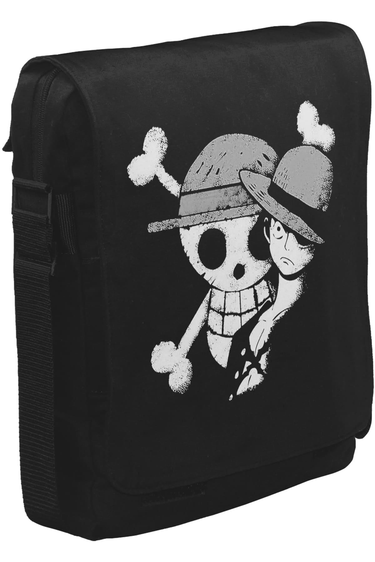 One Piece - Luffy Straw Hat IV Unisex Siyah Postacı Çanta