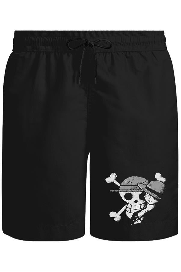 One Piece - Luffy Straw Hat IV Unisex Siyah Şort