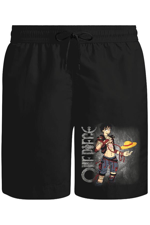 One Piece - Luffy Unisex Siyah Şort