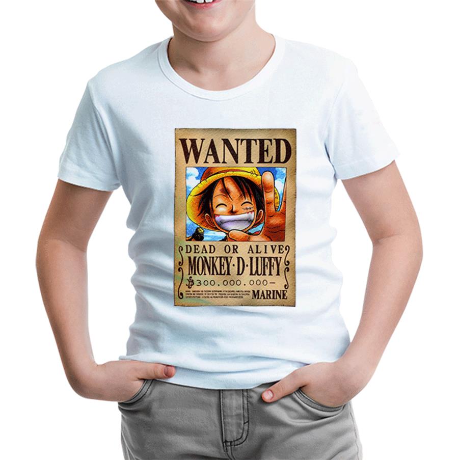 One Piece - Monkey D. Luffy White Kids Tshirt