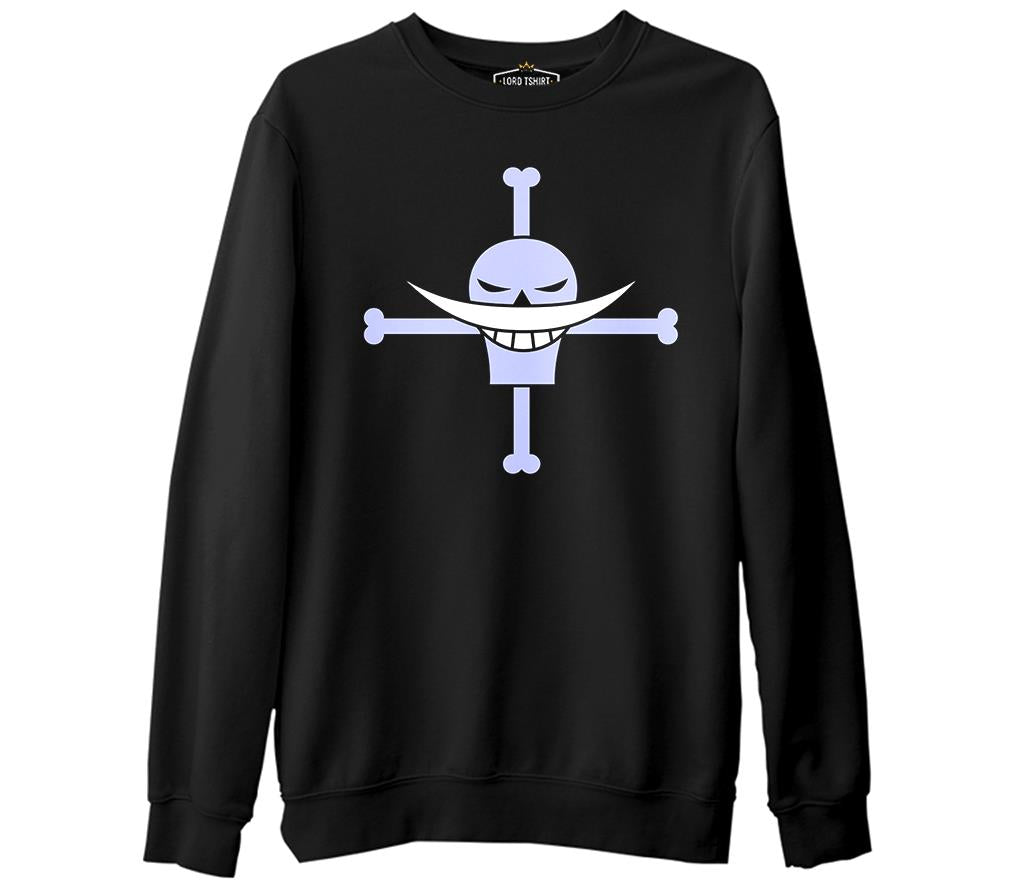 One Piece - Roger  Siyah Erkek Kalın Sweatshirt