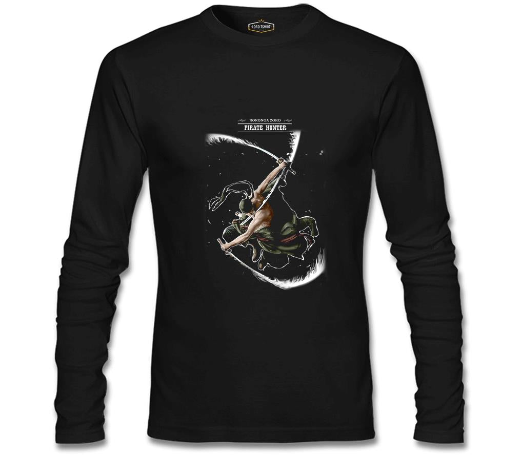 One Piece - Rononoa Hunter Siyah Erkek Sweatshirt