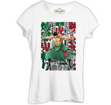 One Piece Roronoa Zoro with a Swords in the Mouth White Women's Tshirt