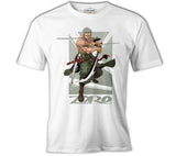 One Piece Roronoa Zoro with Three Swords Beyaz Erkek Tshirt