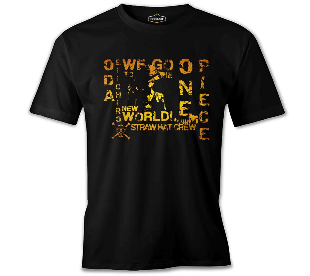 One Piece - Straw Hat Black Men's Tshirt