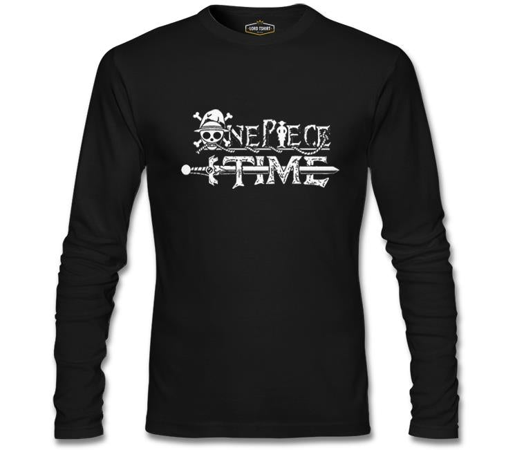 One Piece - Time Siyah Erkek Sweatshirt
